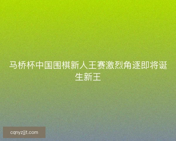 马桥杯中国围棋新人王赛激烈角逐即将诞生新王